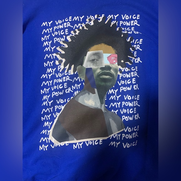 XL Inspirational Blue Sweater - Picture 2 of 2